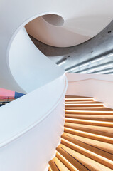 Poster - Interior view of modern spiral staircase. Contemporary architecture abstract background