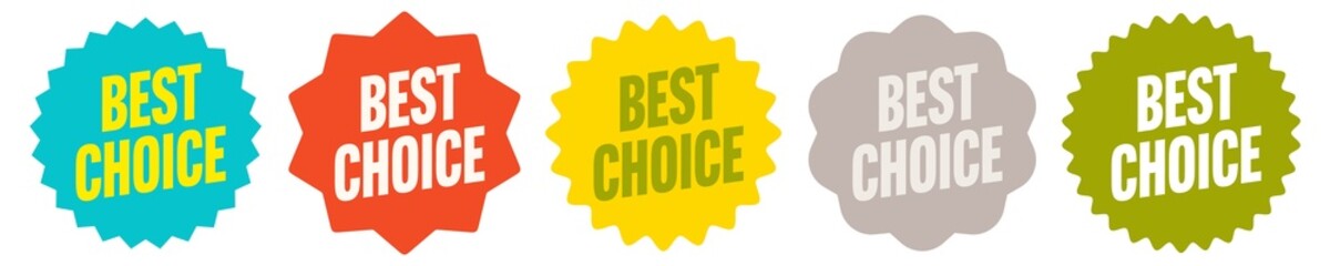 Sticker - Set of best choice label badge different shape