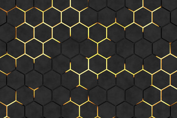 Wall Mural - abstract background of hexagon. 3d rendering.