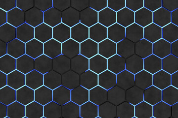 Wall Mural - abstract background of hexagon. 3d rendering.