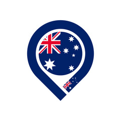 australia flag map pin icon. vector illustration isolated on white background