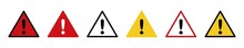 Caution Sign. Exclamation Sign Icon. Isolated Danger Vector Mark. Hazard Triangle Symbol. Yellow Safety Mark. Beware Of Danger Icon On White Backgound.