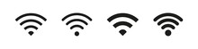 Wi-fi Icon. Wifi Sign Set. Isolated Wi Fi Vector Symbol. Wireless Internet Signal Bars. Connection Wifi Sign On White Backgroud.