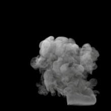 Wispy And Swirly White Smoke Cloud On Black
