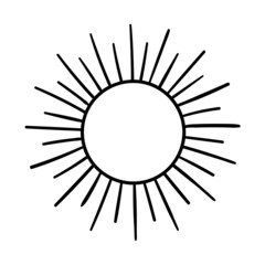 Wall Mural - sunburst, explosion effects, vintage doodle isolated on white background