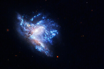 Wall Mural - Blue space nebula. Elements of this image furnished by NASA