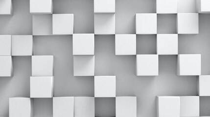 Sticker - Abstract background with 3d cubes of different height. 3d render illustration