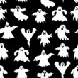 Halloween cartoon scary ghost pattern seamless