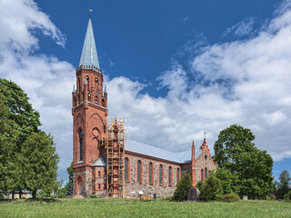 Wall Mural - Church of St. Paul in Viljandi, Estonia. The church was built in 1863-1866 in the Neo-Gothic style with elements of Tudor Gothic.