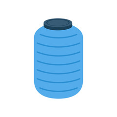 Wall Mural - Water tank vector. Tap. free space for text. Blue water tank on white background.