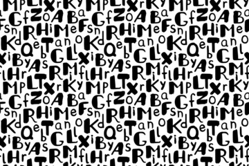 Latin alphabet letters seamless pattern