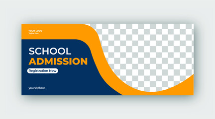 school admission web banner post or social media banner design