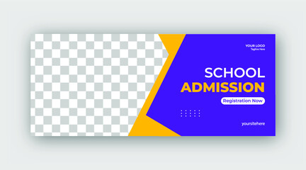 School admission web banner post or social  media banner  design