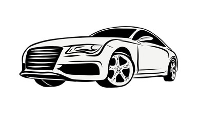 Wall Mural - drawing sticker sketch art decor logo steering wheel car transport emblem