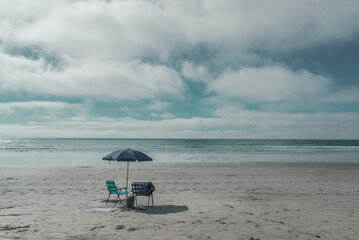 beach with umbrella