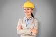 © BillionPhotos.com - Studio portrait of a career lady or female engineer wearing a safety helmet