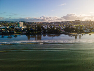 Wall Mural - Sunset reflections at a famous New Zealand beach