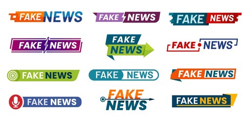 fake news icons and backgrounds for social media disinformation, vector banners. fake news header fo