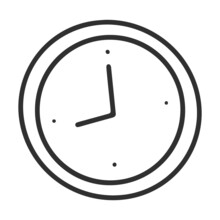 Wall Clock. Stationery And Interior Items For The Office. Office Equipment. Icons In Doodle Style. Simple Vector Isolated On White Background