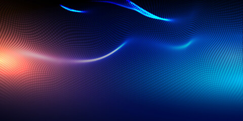 Wall Mural - abstract background with flowing particles. digital future technology concept. vector illustration.