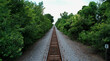 Train tracks, endless perspective, vanishing point