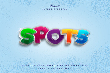 Wall Mural - editable cartoon style colorful spots text effect.logo text.typhography logo