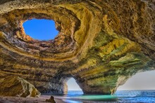 Secret Cave Of Algarve In Portugal