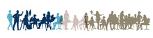 People, Set Of Vector Silhouettes