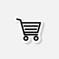 Sticker - Shopping Cart icon sticker sign for mobile concept and web design