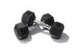 © View Stock - two heavy Dumbbell, barbell