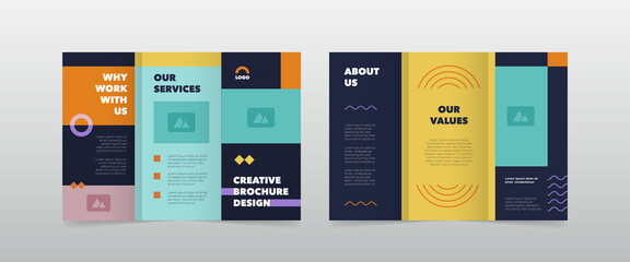 Wall Mural - modern simple business trifold brochure design template