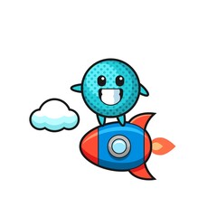 Sticker - spiky ball mascot character riding a rocket