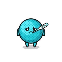 Sticker - spiky ball mascot character with fever condition