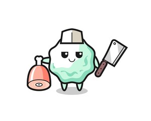 Sticker - Illustration of chewing gum character as a butcher