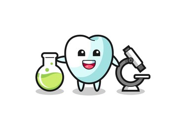 Poster - Mascot character of tooth as a scientist