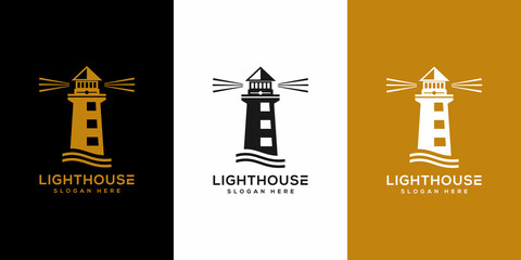 lighthouse logo vector design template