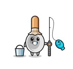 Sticker - Mascot character of cooking spoon as a fisherman