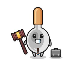 Canvas Print - Illustration of cooking spoon mascot as a lawyer