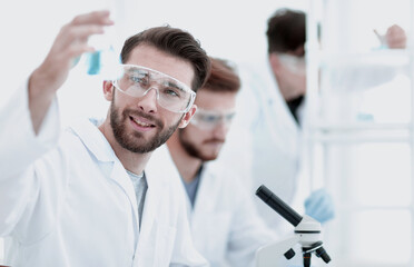 Wall Mural - closeup.scientists in the laboratory