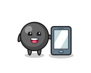 Sticker - dot symbol illustration cartoon holding a smartphone