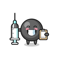 Sticker - Mascot Illustration of dot symbol as a doctor