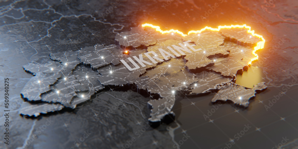 Military conflict between Ukraine and Russia. Concept map of war ...
