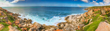 Granite Island, Australia. Beautiful Rocks Along The Ocean, Panoramic View