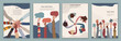 © melita - Agreement or affair between a group of colleagues or collaborators. Group hands on top of each other. Community and cooperation. Brochure template flyer leaflet cover poster. Hand up
