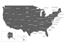 Vector Map Of USA With States And Administrative Divisions. Editable And Clearly Labeled Layers.