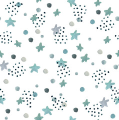 Wall Mural - Stars simple vector seamless pattern