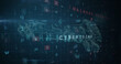 © vectorfusionart - Image of data processing over black background