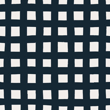 Seamless Repeat Hand Drawn Checkered Grid Pattern