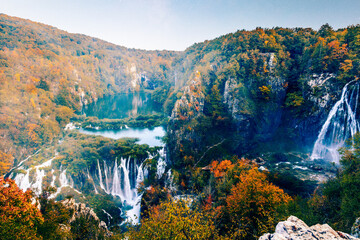 Sticker - Autumn Waterfalls in Croatia