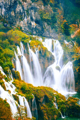 Canvas Print - Autumn Waterfalls in Croatia